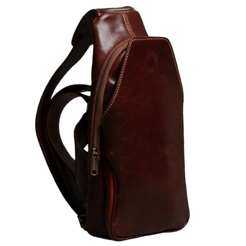 Modarno Borsa Uomo in vera pelle Marsupio Monospalla Jump
