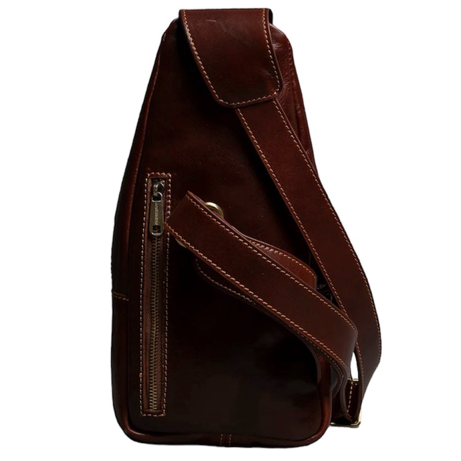 Modarno Borsa Uomo in vera pelle Marsupio Monospalla Jump