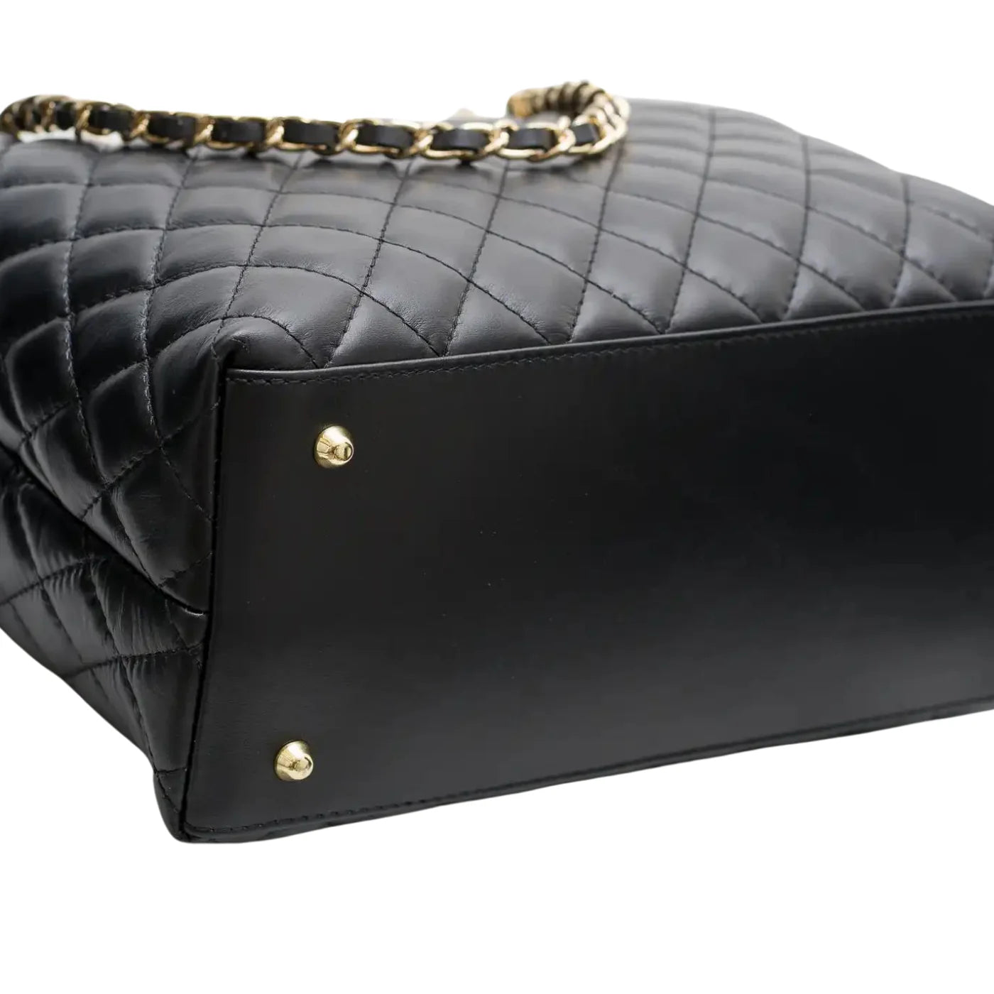 Modarno Borsa con manico intrecciato in Vera Pelle "Trapuntata" a Mano e a Spalla 33x14x24 cm