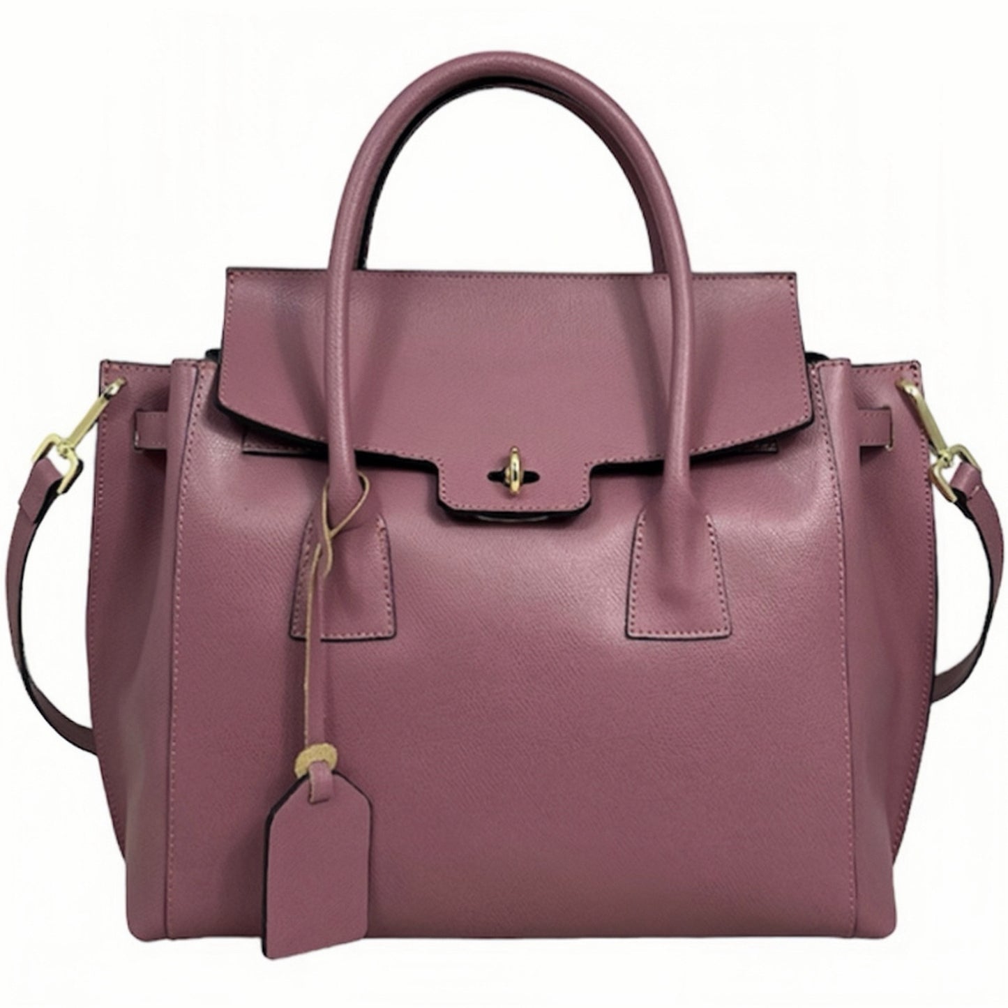 Modarno Borsa a mano in vera pelle Saffiano Versione Grande 35x12x31 cm