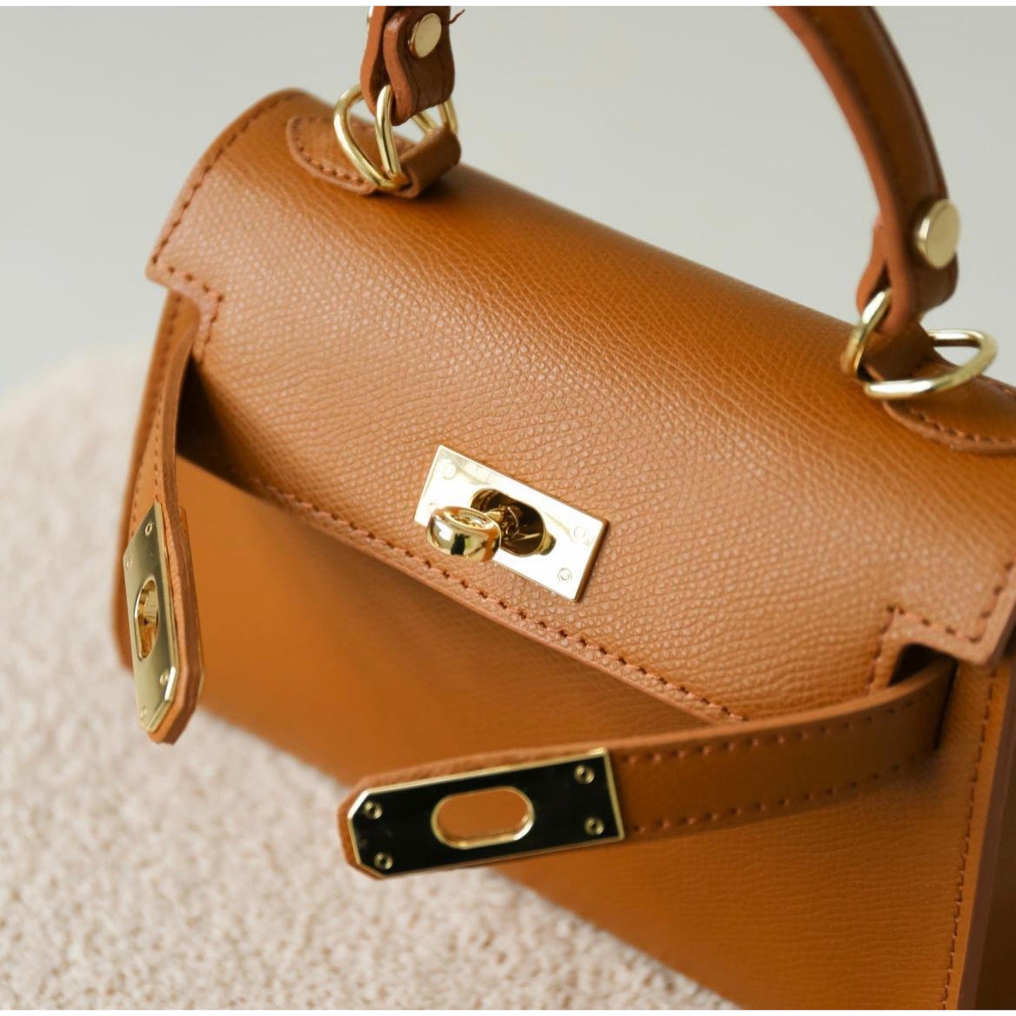 Modarno Borsetta donna "Kelly" in vera pelle Saffiano 21x8x14 cm