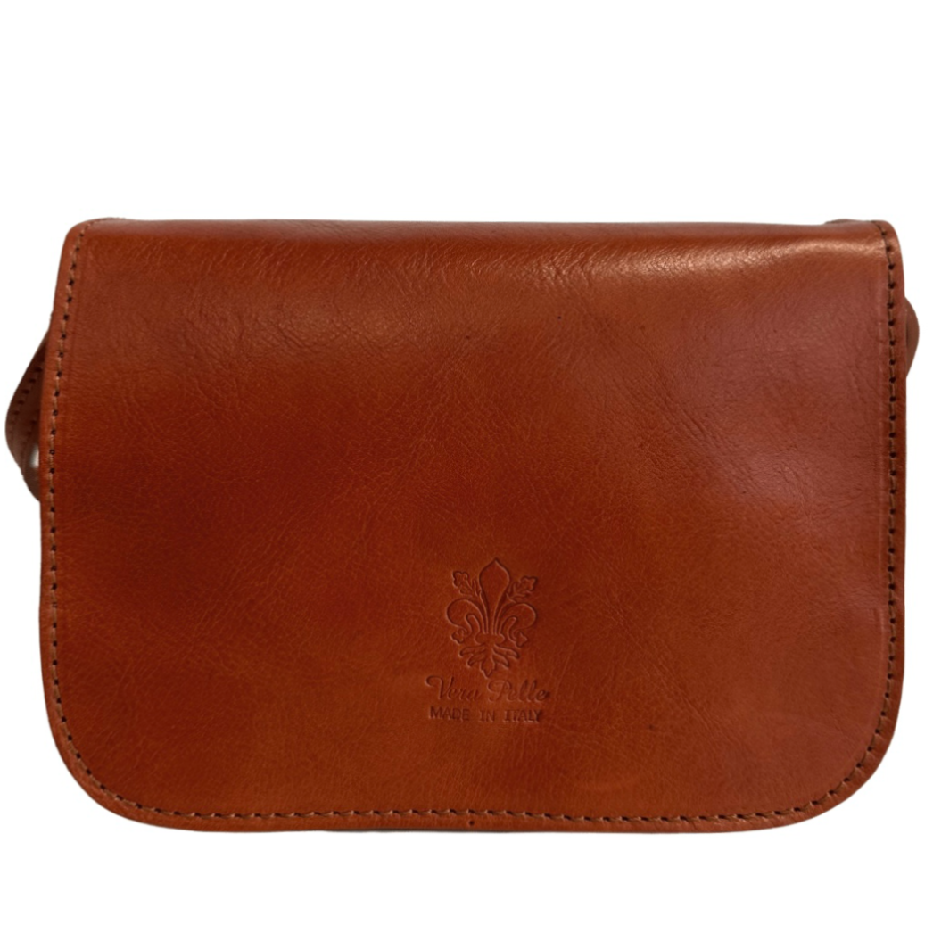 Modarno Schultertasche aus echtem pflanzlich gegerbtem Leder 20 x 7 x 15 cm