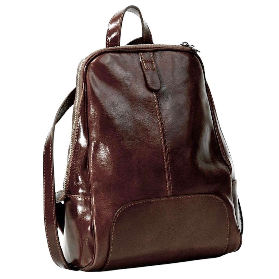 Modarno Zano in cuoio medio con zipper 30x8x21 cm