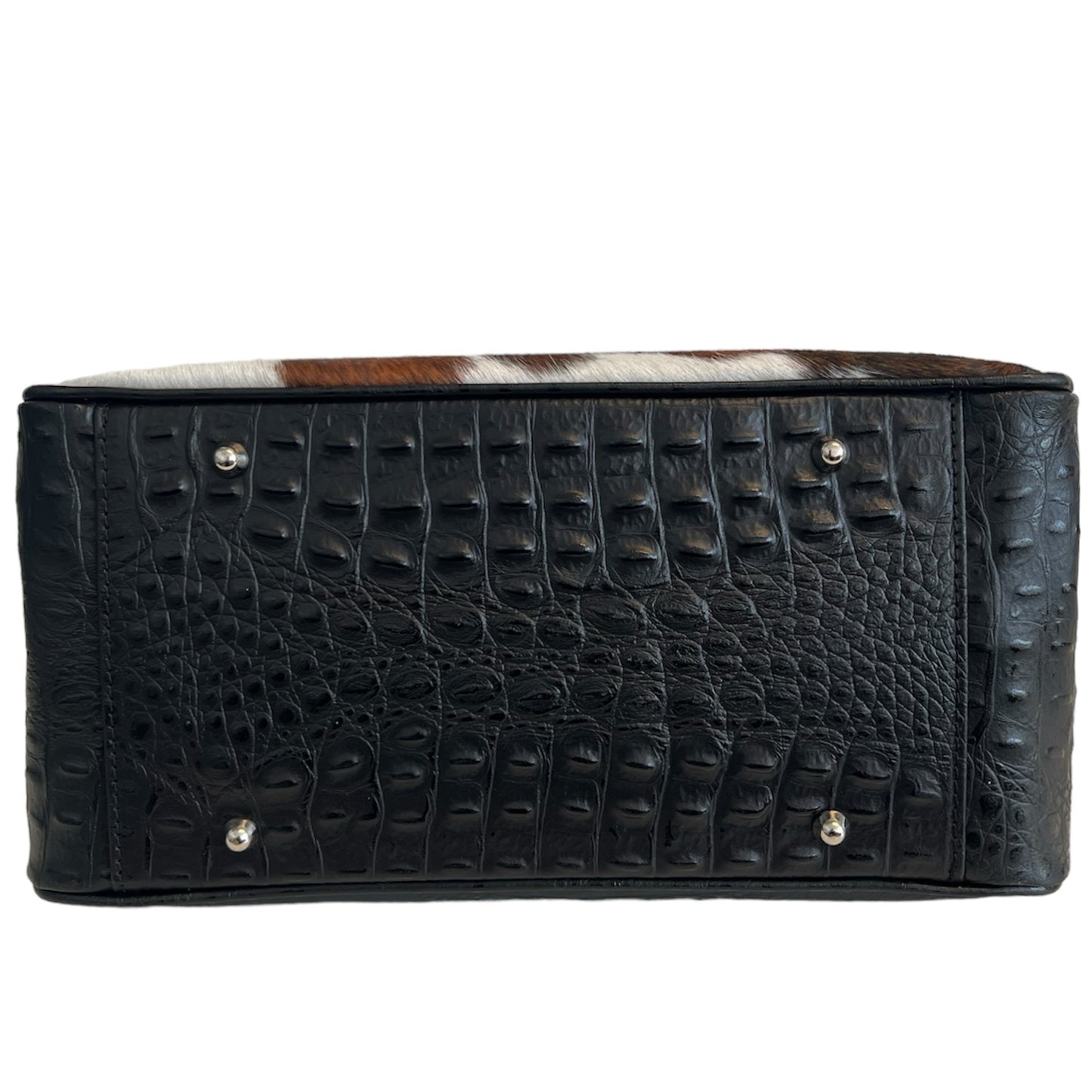 Modarno Borsa a mano in vera pelle con stampa coccodrillo e cavallino 35x18x24 cm