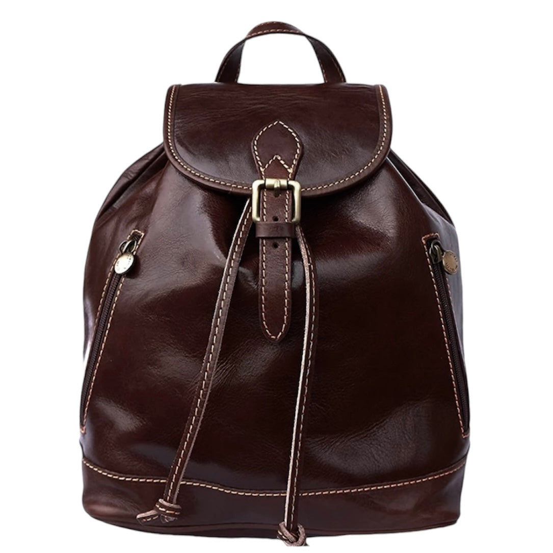 Modarno Zaino in Vera Pelle Made in Italy Vintage Fatto a Mano in Italia da Esperti Artigiani – Zaino Donna in Pelle Vera con Spallacci Regolabili e Tasca per Tablet