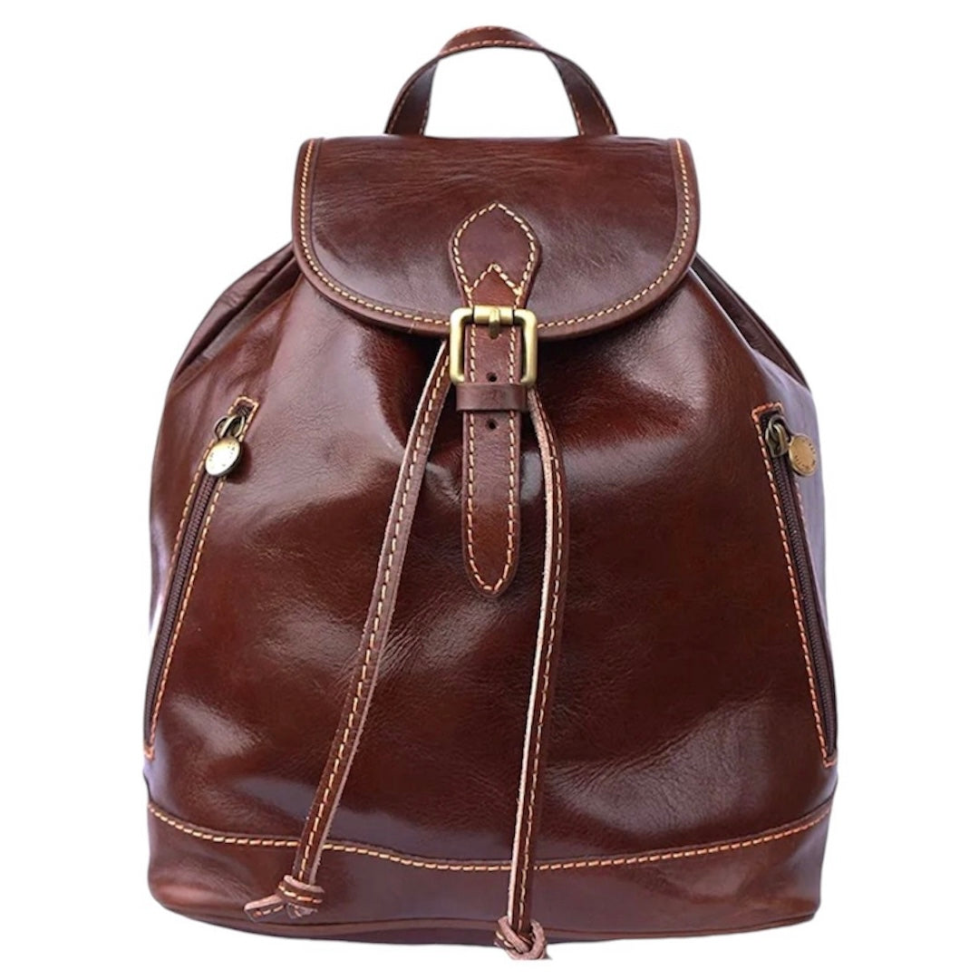 Modarno Zaino in Vera Pelle Made in Italy Vintage Fatto a Mano in Italia da Esperti Artigiani – Zaino Donna in Pelle Vera con Spallacci Regolabili e Tasca per Tablet