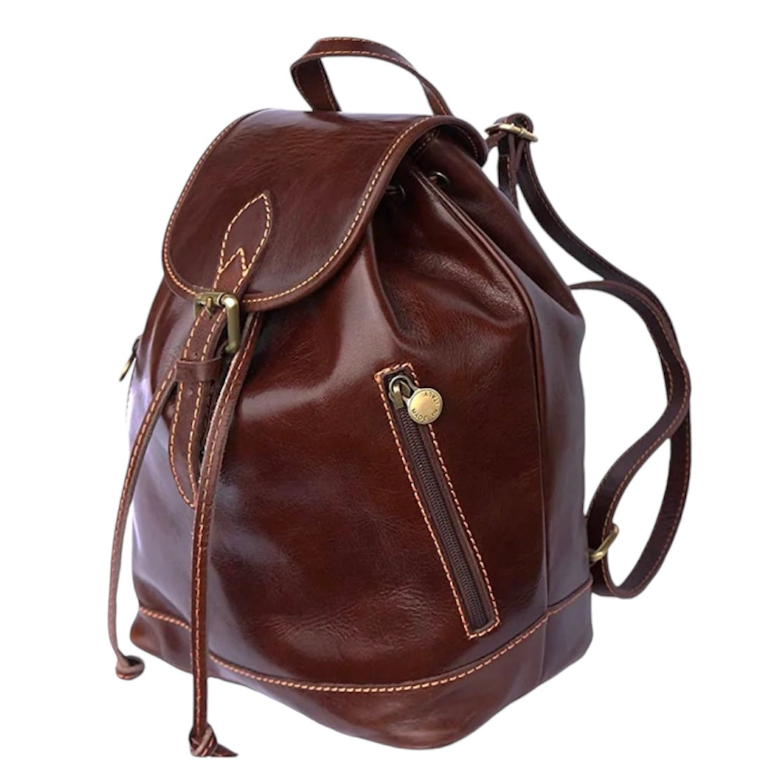 Modarno Zaino in Vera Pelle Made in Italy Vintage Fatto a Mano in Italia da Esperti Artigiani – Zaino Donna in Pelle Vera con Spallacci Regolabili e Tasca per Tablet