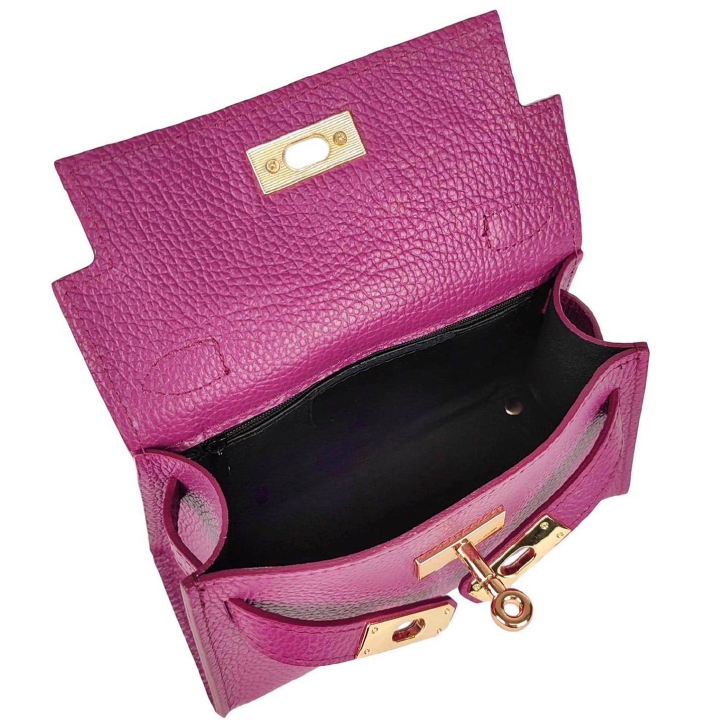 Modarno Borsetta donna "Kelly" in vera pelle Dollaro 21x8x14 cm