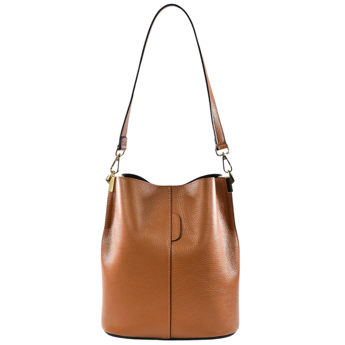 Modarno Borsetta a Secchiello Giulia in Vera Pelle Dollaro 23x16x27 cm