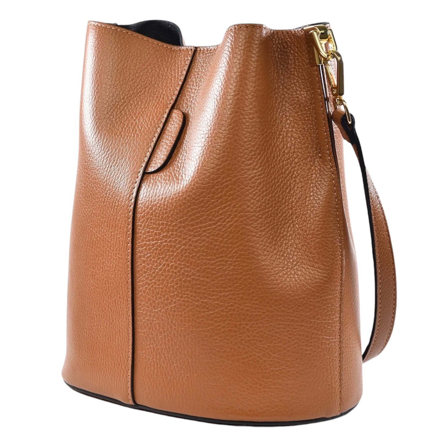 Modarno Borsetta a Secchiello Giulia in Vera Pelle Dollaro 23x16x27 cm