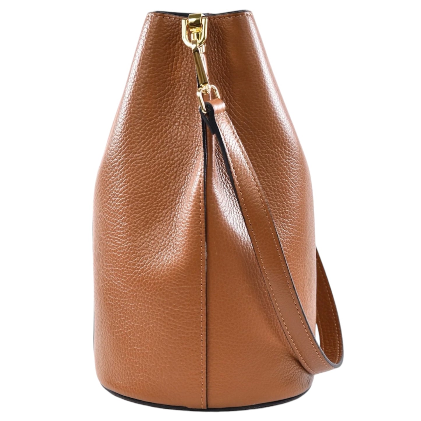 Modarno Borsetta a Secchiello Giulia in Vera Pelle Dollaro 23x16x27 cm