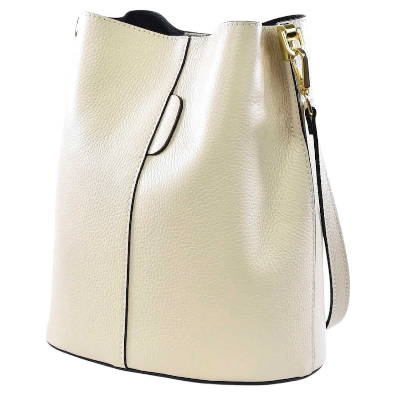 Modarno Borsetta a Secchiello Giulia in Vera Pelle Dollaro 23x16x27 cm