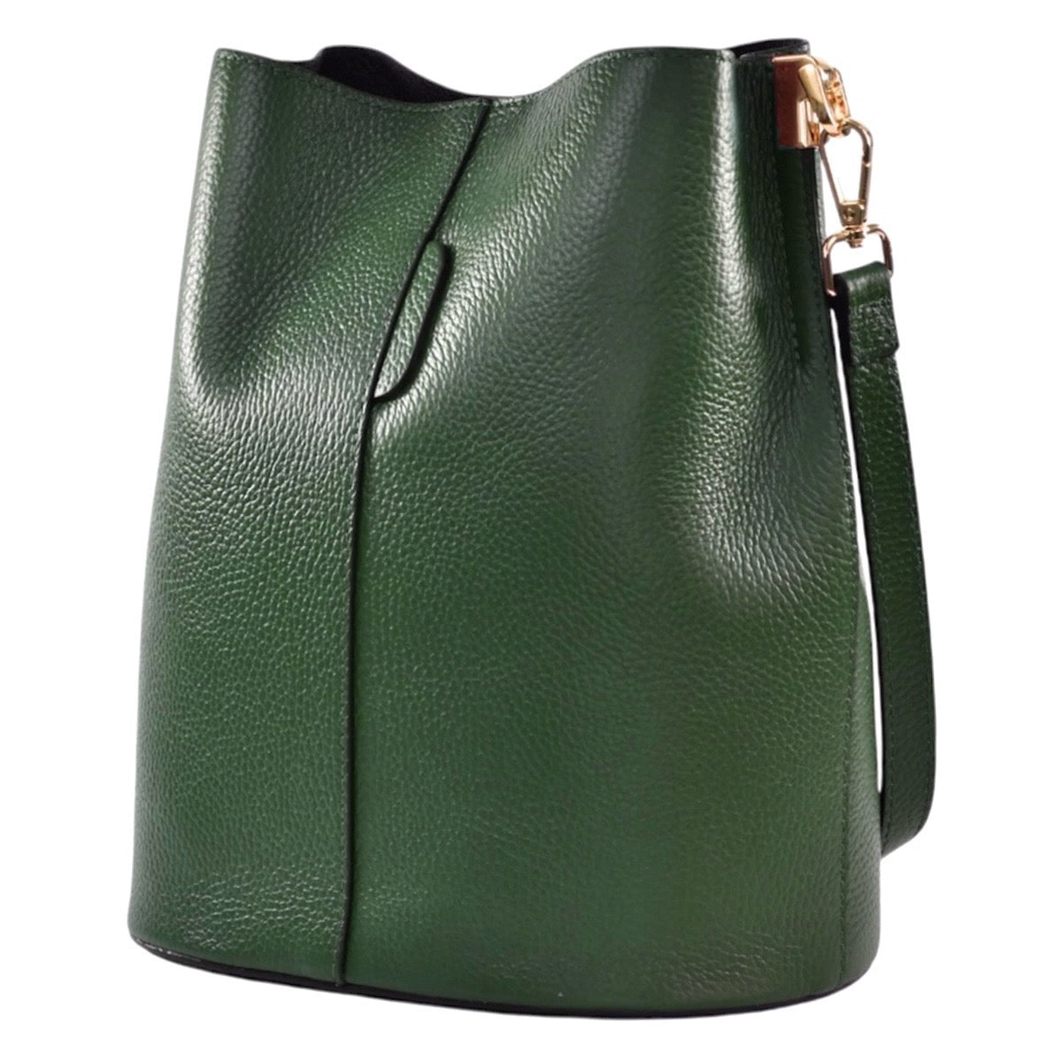 Modarno Borsetta a Secchiello Giulia in Vera Pelle Dollaro 23x16x27 cm