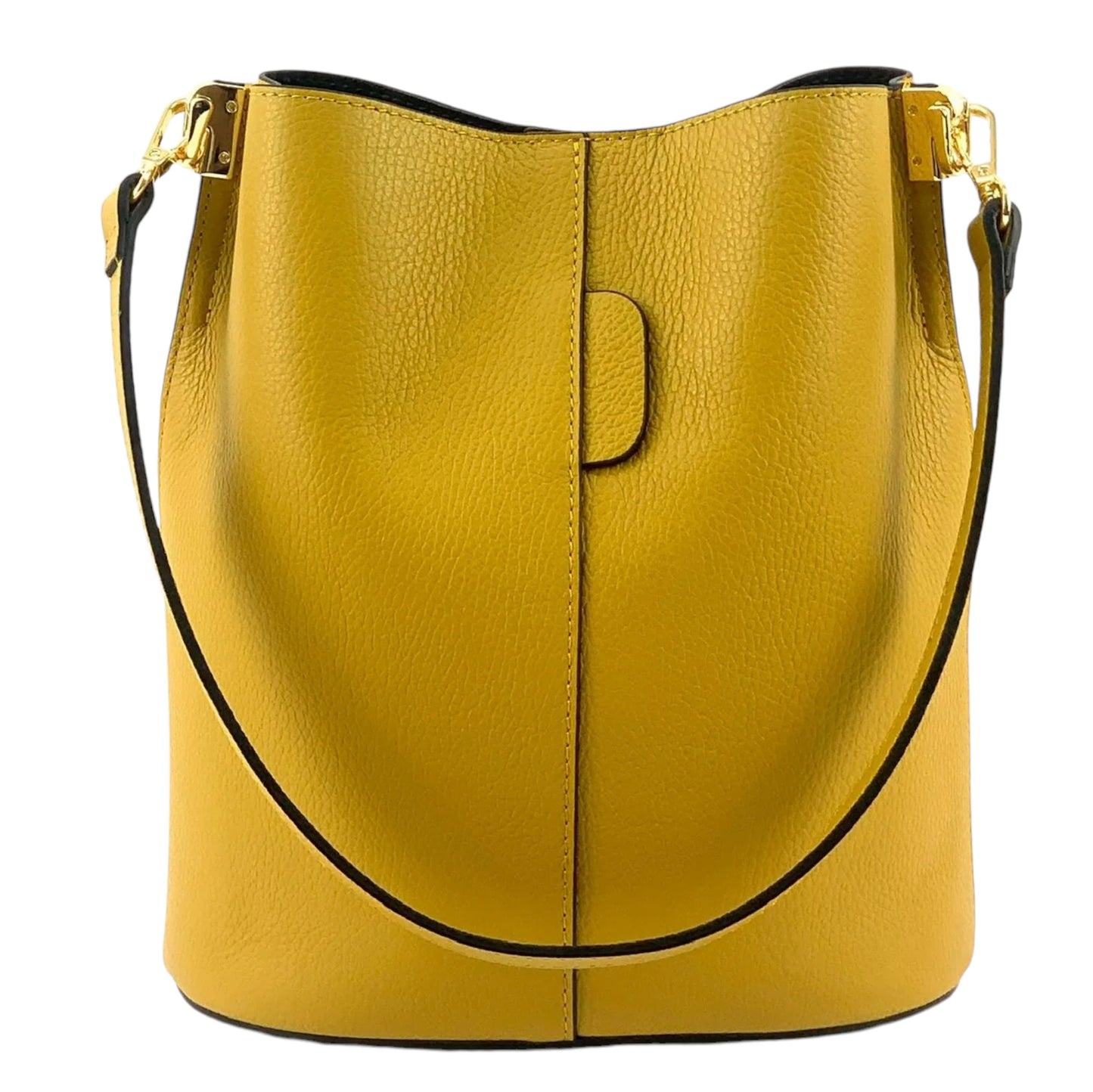 Modarno Borsetta a Secchiello Giulia in Vera Pelle Dollaro 23x16x27 cm