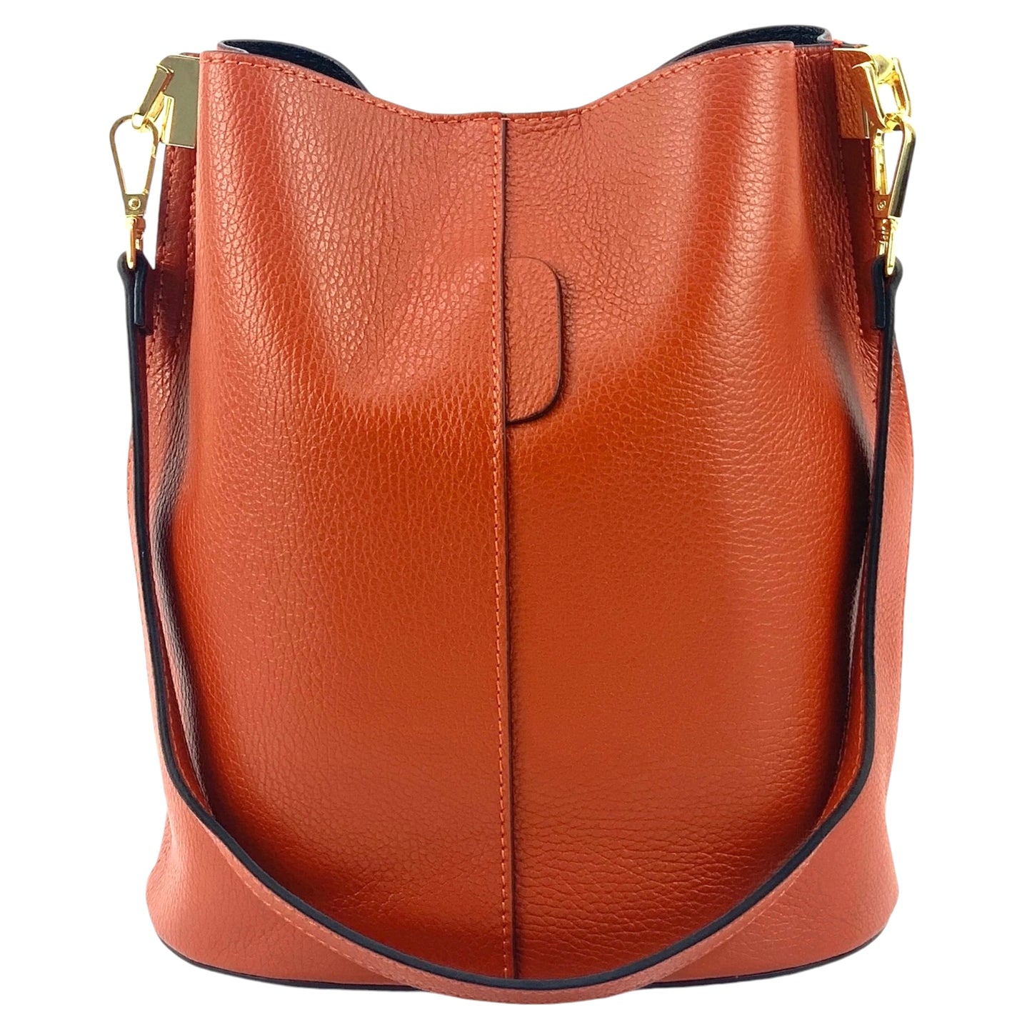 Modarno Borsetta a Secchiello Giulia in Vera Pelle Dollaro 23x16x27 cm