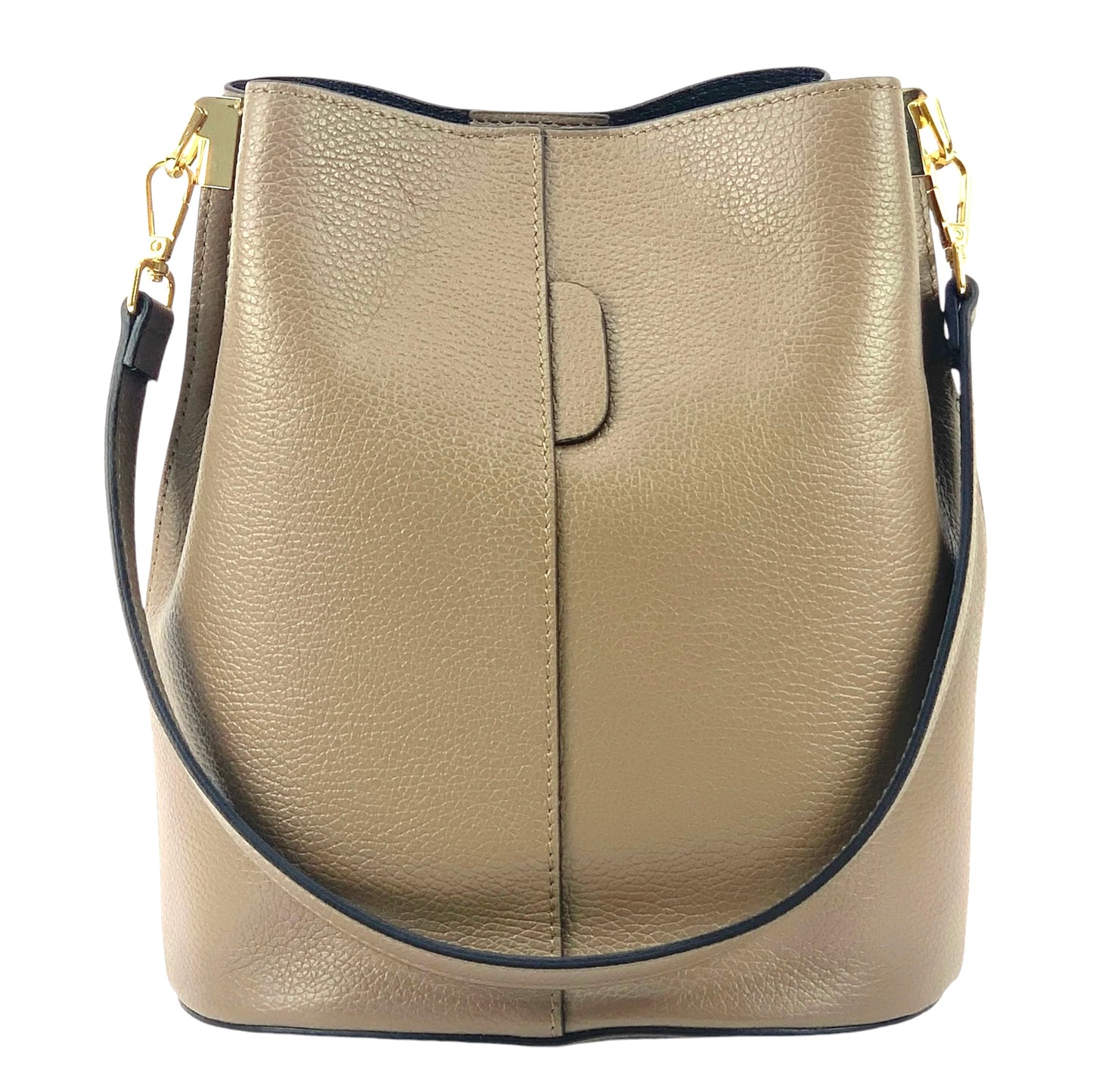 Modarno Borsetta a Secchiello Giulia in Vera Pelle Dollaro 23x16x27 cm