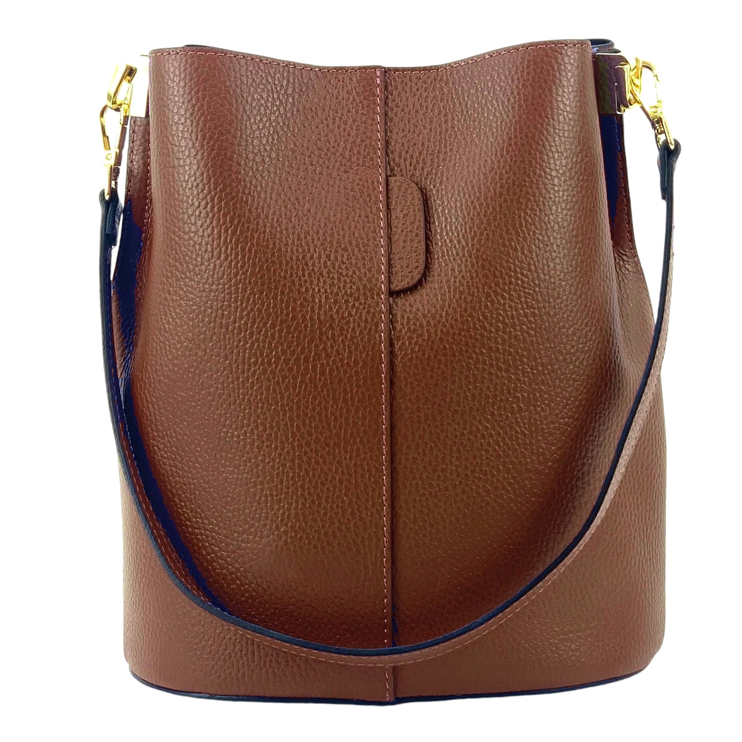 Modarno Borsetta a Secchiello Giulia in Vera Pelle Dollaro 23x16x27 cm