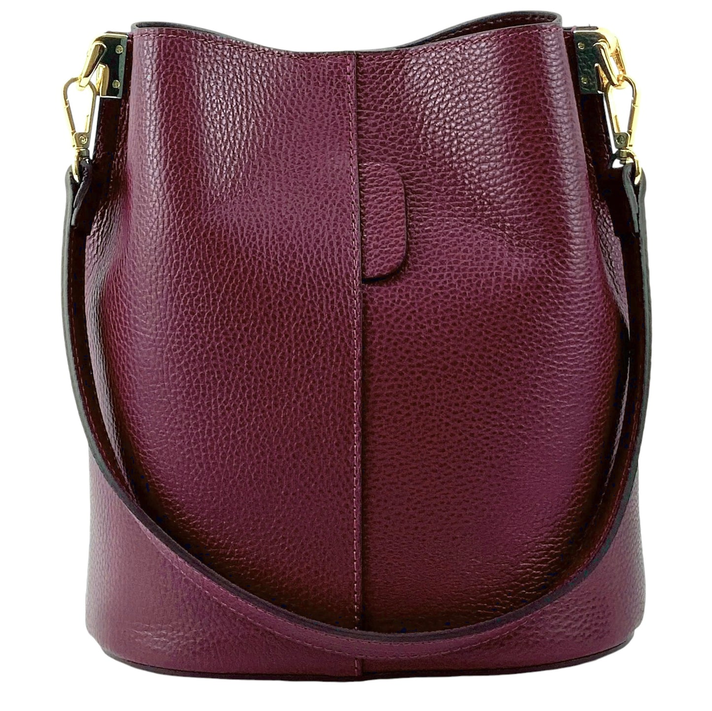 Modarno Borsetta a Secchiello Giulia in Vera Pelle Dollaro 23x16x27 cm