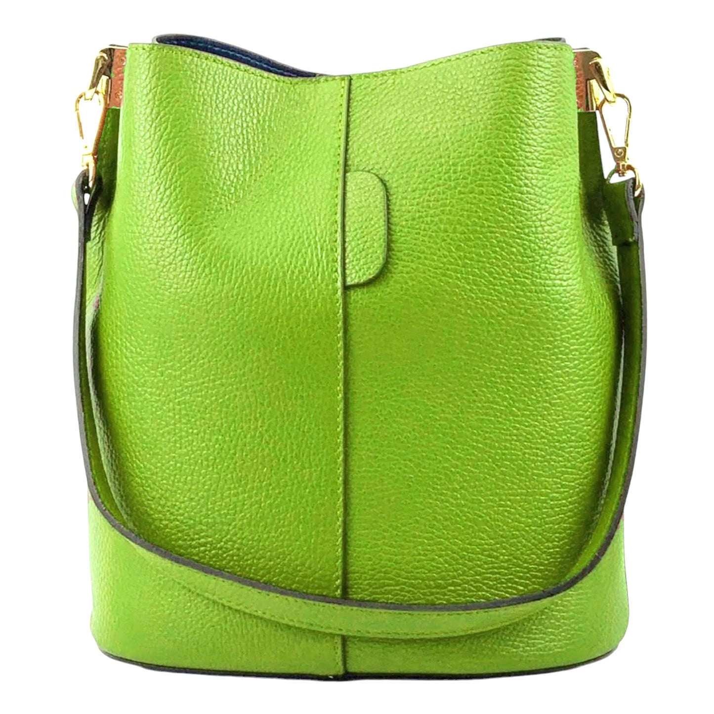Modarno Borsetta a Secchiello Giulia in Vera Pelle Dollaro 23x16x27 cm