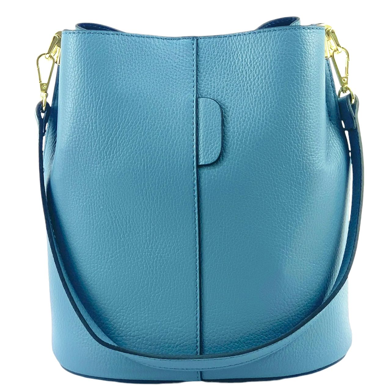 Modarno Borsetta a Secchiello Giulia in Vera Pelle Dollaro 23x16x27 cm