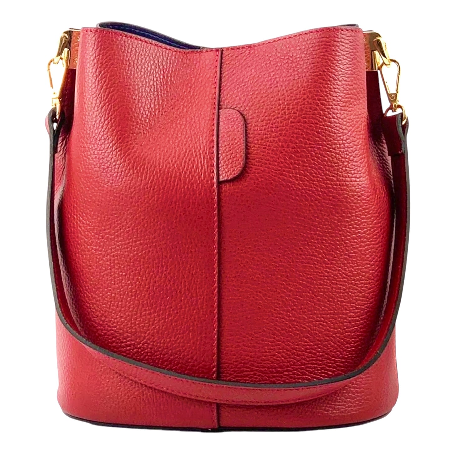 Modarno Borsetta a Secchiello Giulia in Vera Pelle Dollaro 23x16x27 cm