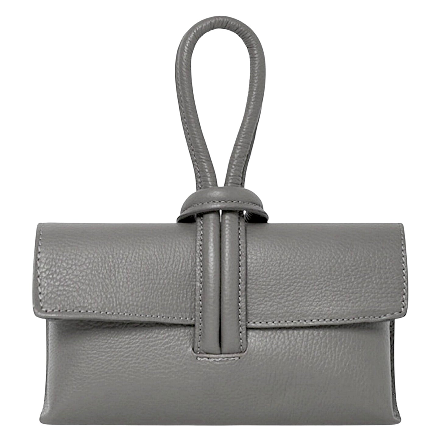 Modarno Borsetta Pochetta Gancio ad Anello in vera pelle 24x7x13 cm