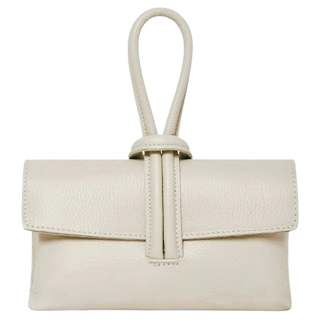 Modarno Borsetta Pochetta Gancio ad Anello in vera pelle 24x7x13 cm