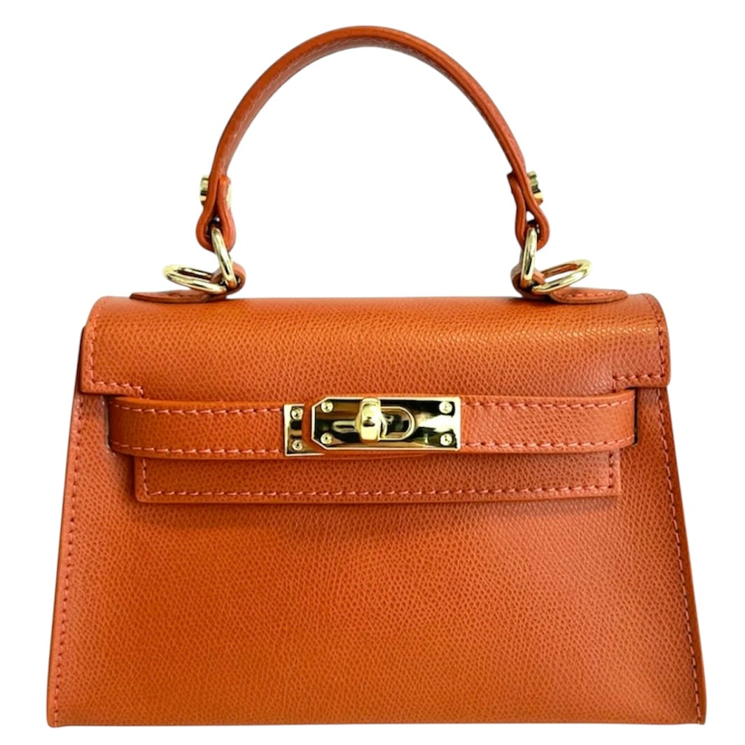 Modarno Borsetta donna "Kelly" in vera pelle Saffiano 21x8x14 cm