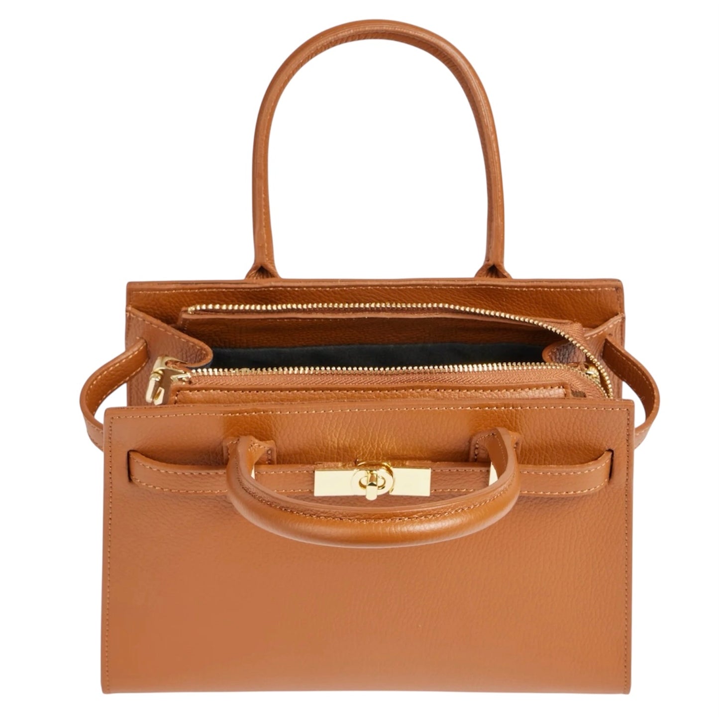 Modarno Borsa a mano e a tracolla "Gina" in vera pelle 28x14x20cm
