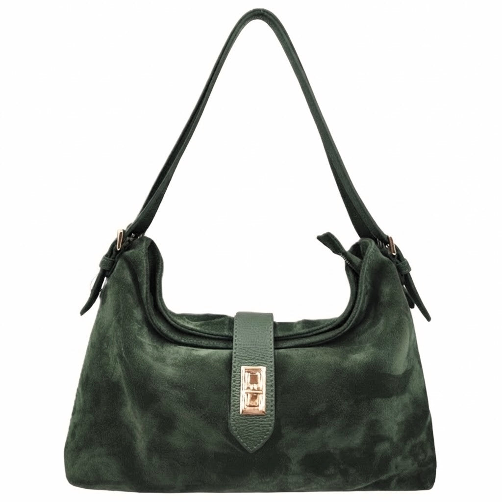 Modarno Borsa a tracolla in vera pelle camoscio 35x11x24 cm