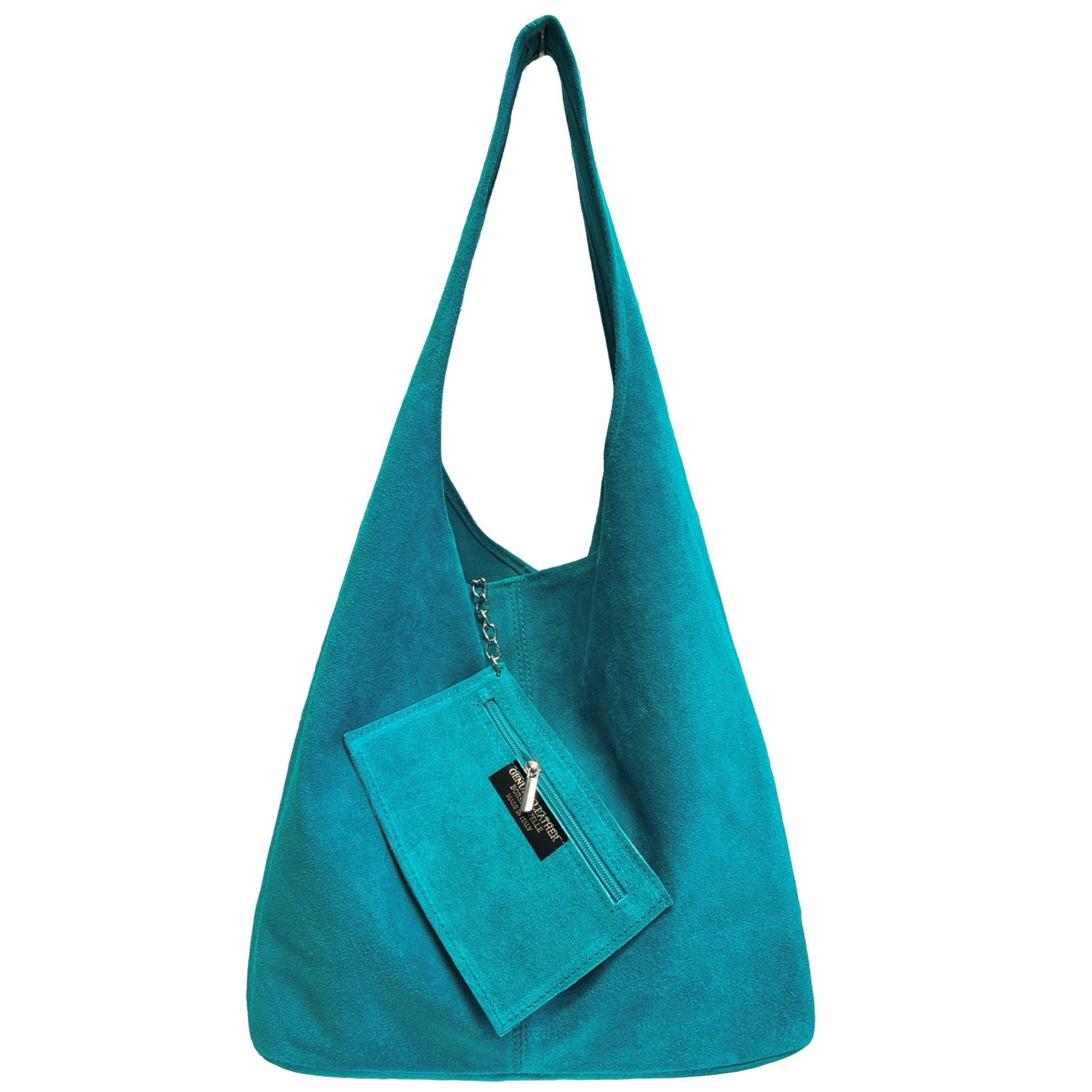 Modarno Borsa a tracolla da donna in pelle scamosciata pochette, borsa a tracolla, shopper, da donna, in vera pelle