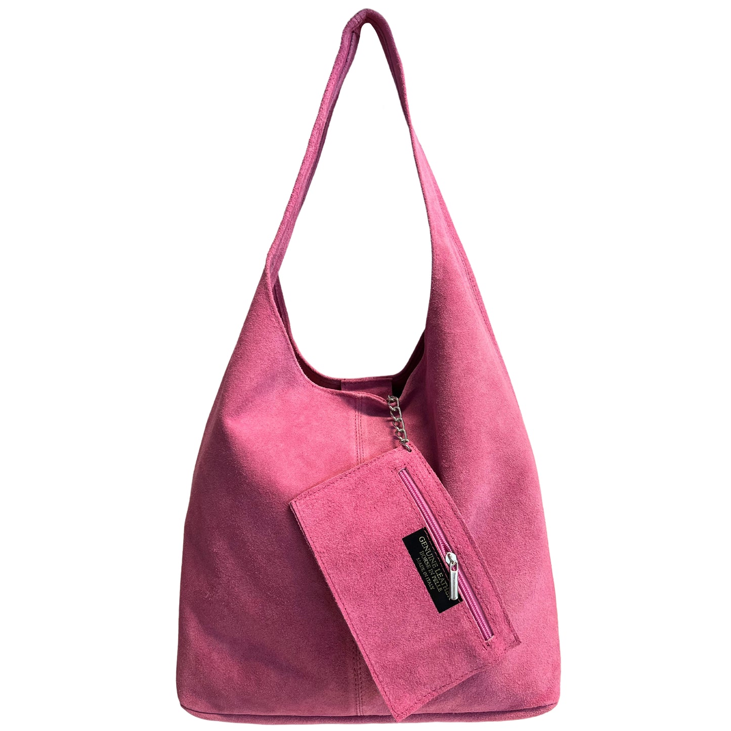 Modarno Borsa a tracolla da donna in pelle scamosciata pochette, borsa a tracolla, shopper, da donna, in vera pelle