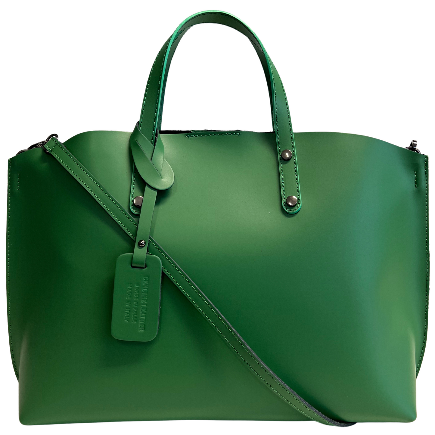 Modarno Large Woman Leather Handbag with Shopper Shoulder Strap