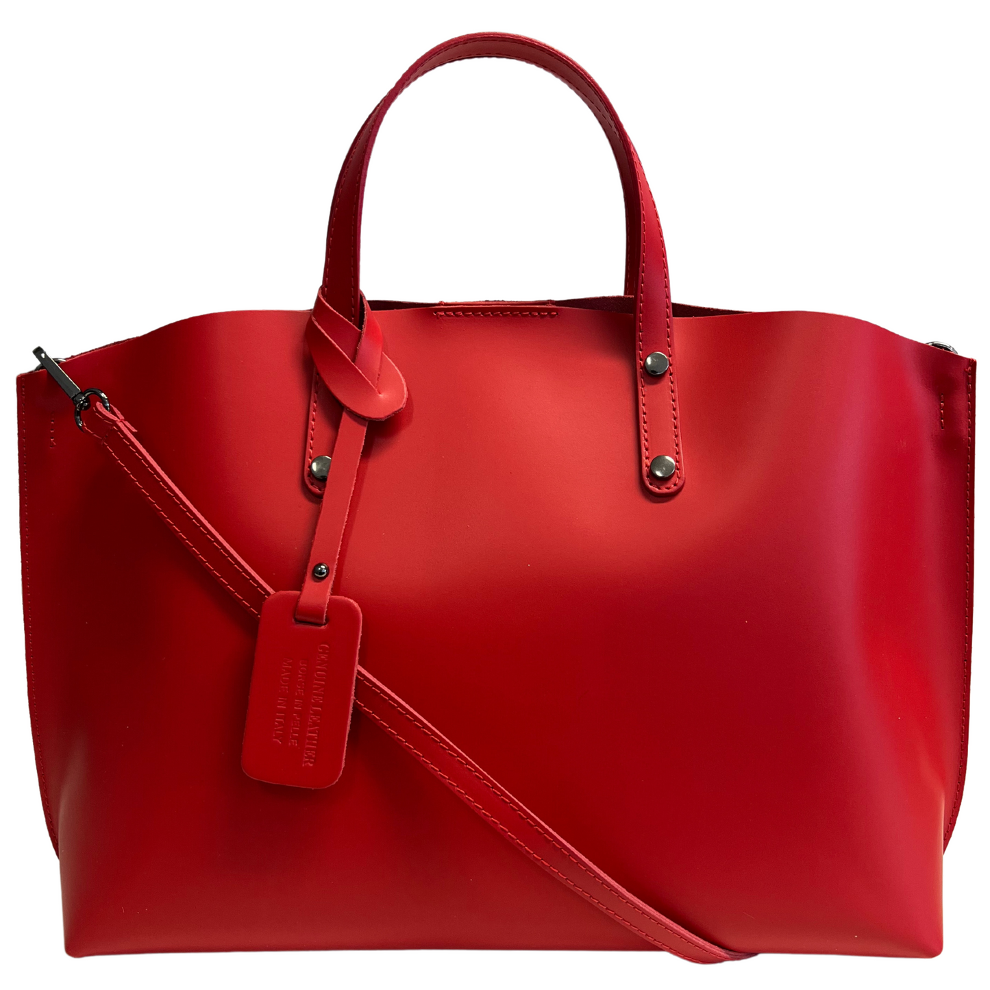 Modarno Large Woman Leather Handbag with Shopper Shoulder Strap