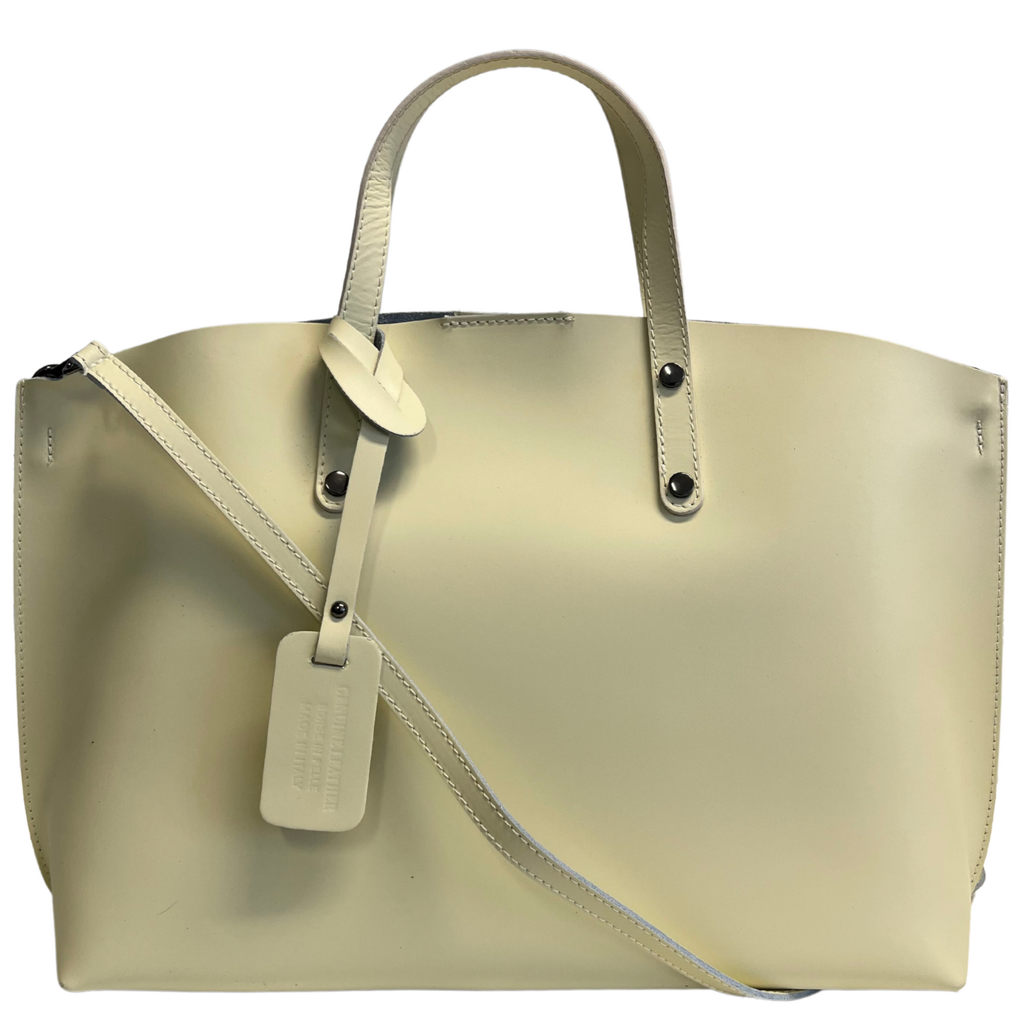 Modarno Large Woman Leather Handbag with Shopper Shoulder Strap