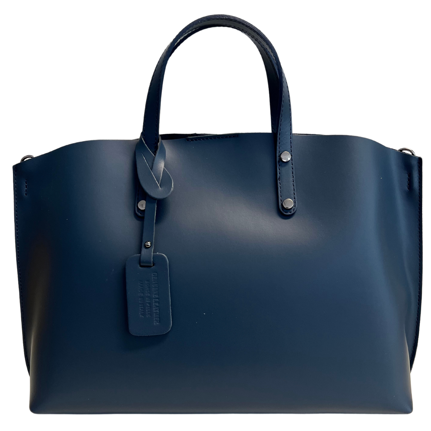 Modarno Large Woman Leather Handbag with Shopper Shoulder Strap