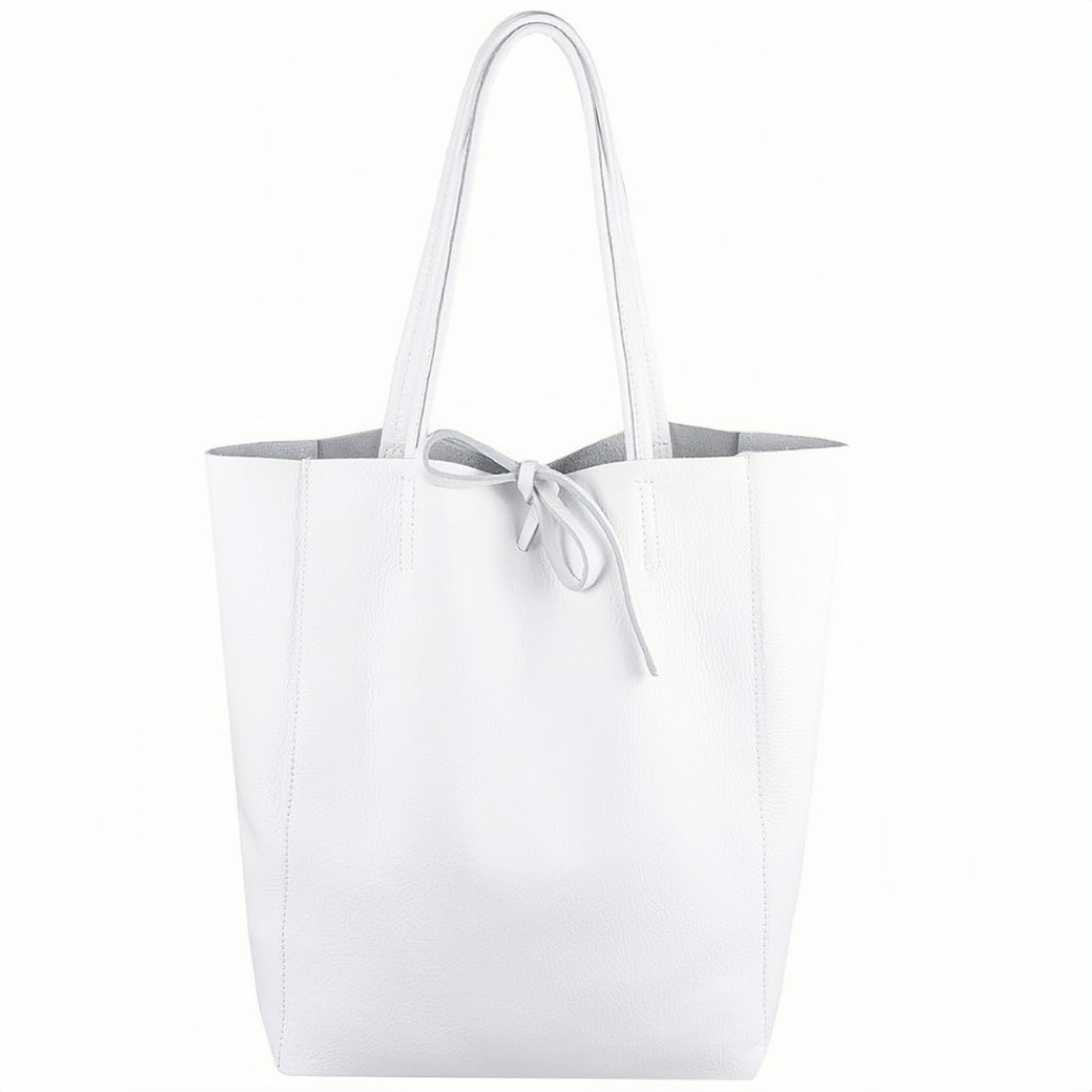 Modarno Shopper Bag a spalla in pelle con doppio manico, Shopper Large con tasca interna in pelle