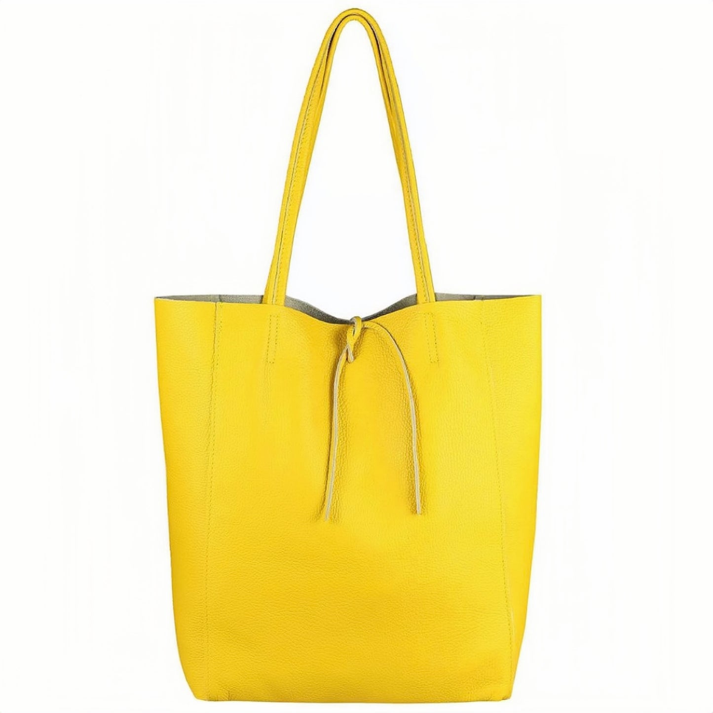 Modarno Shopper Bag a spalla in pelle con doppio manico, Shopper Large con tasca interna in pelle