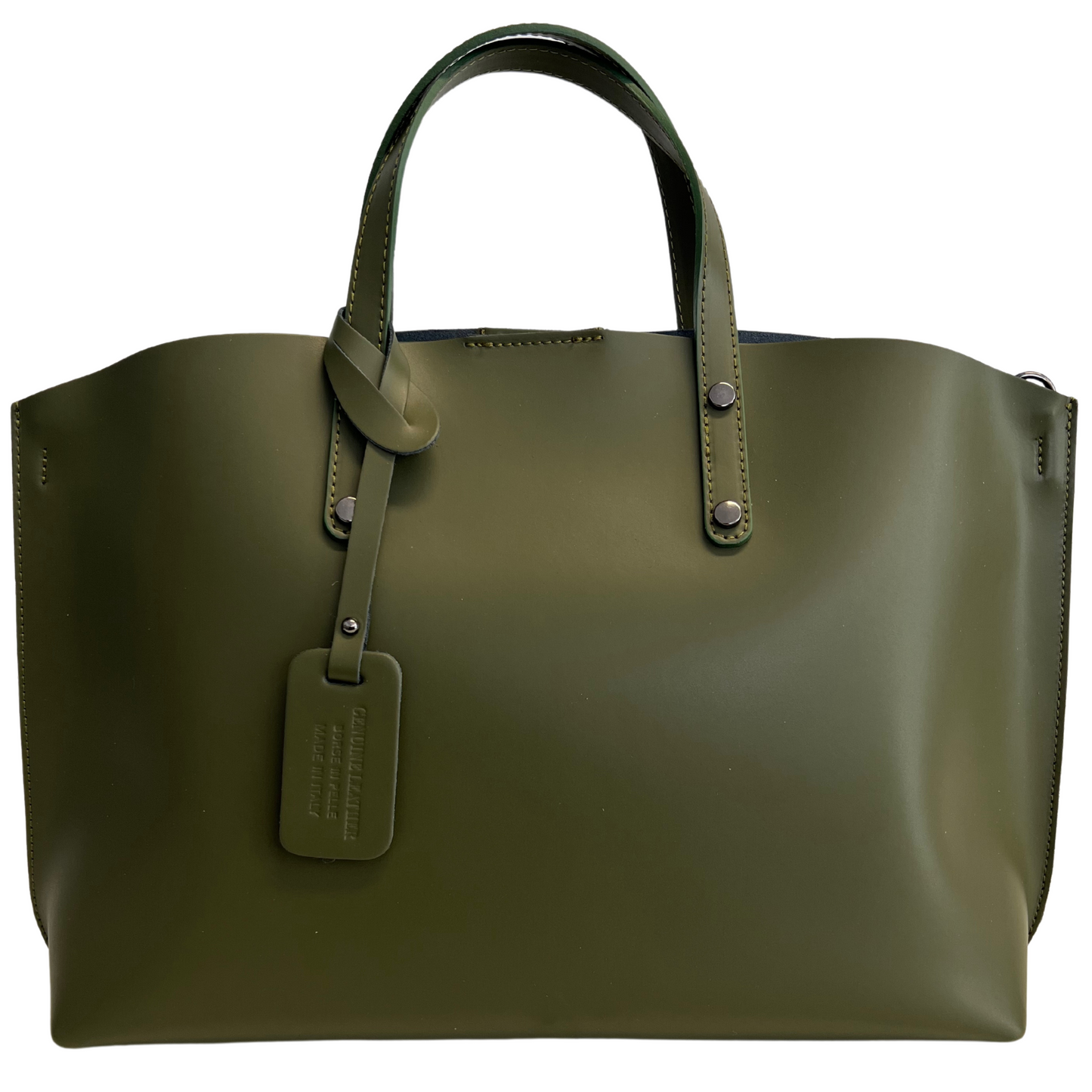 Modarno Large Woman Leather Handbag with Shopper Shoulder Strap