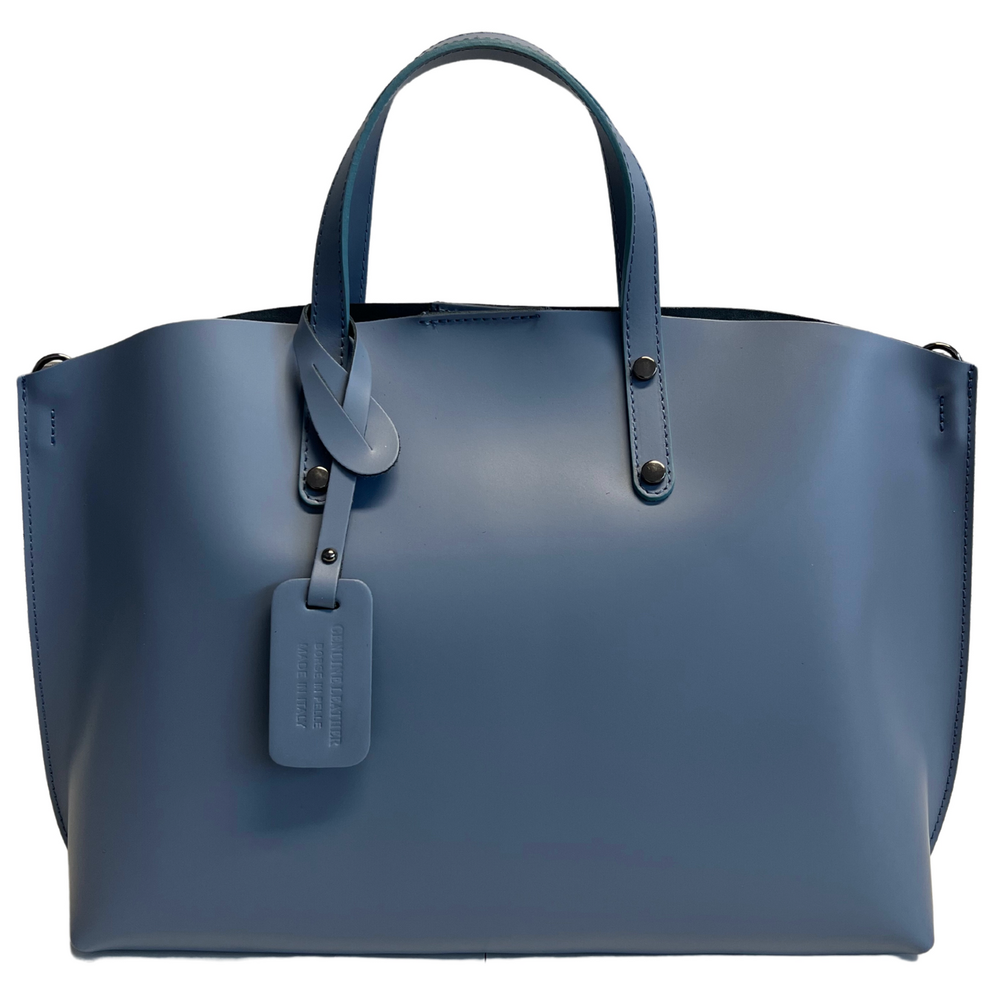 Modarno Large Woman Leather Handbag with Shopper Shoulder Strap