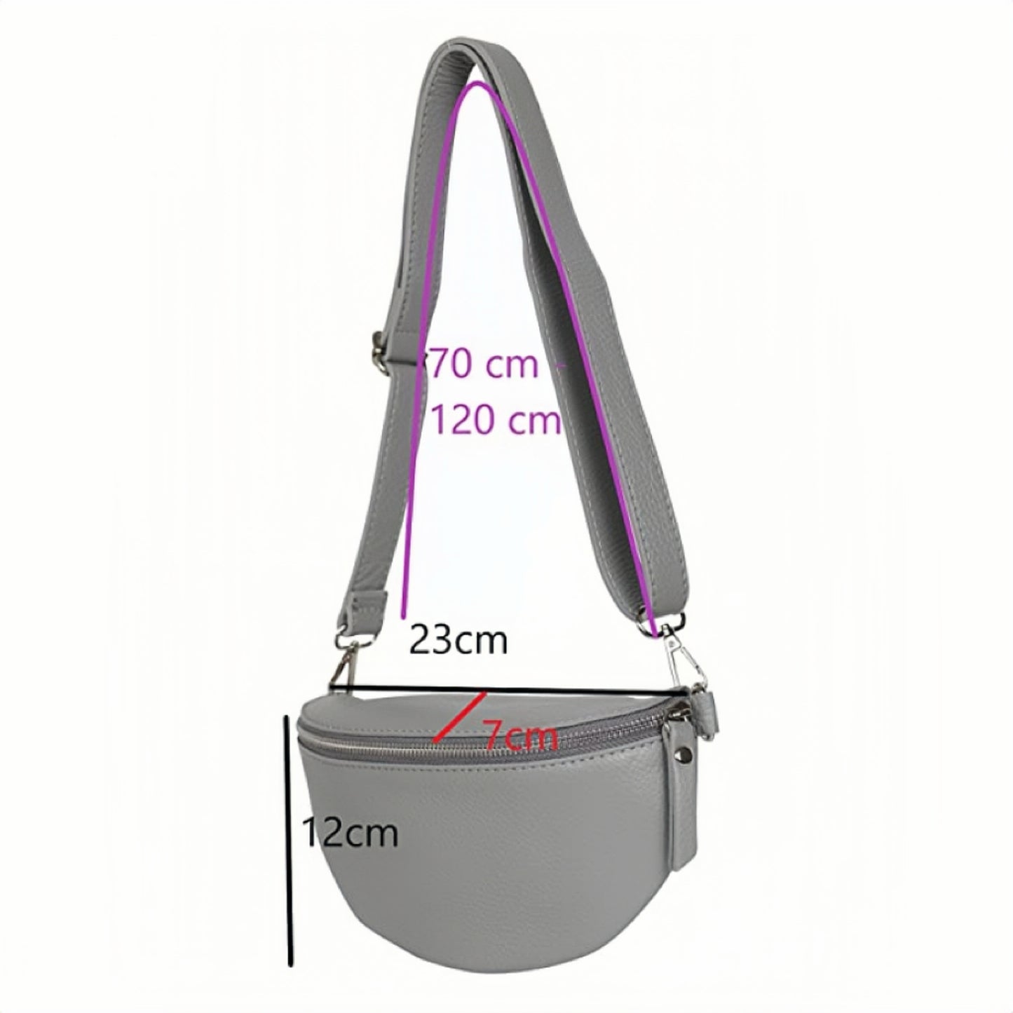 Modarno Borsa marsupio e tracolla da donna e uomo unisex in vera pelle 23x7x12 cm