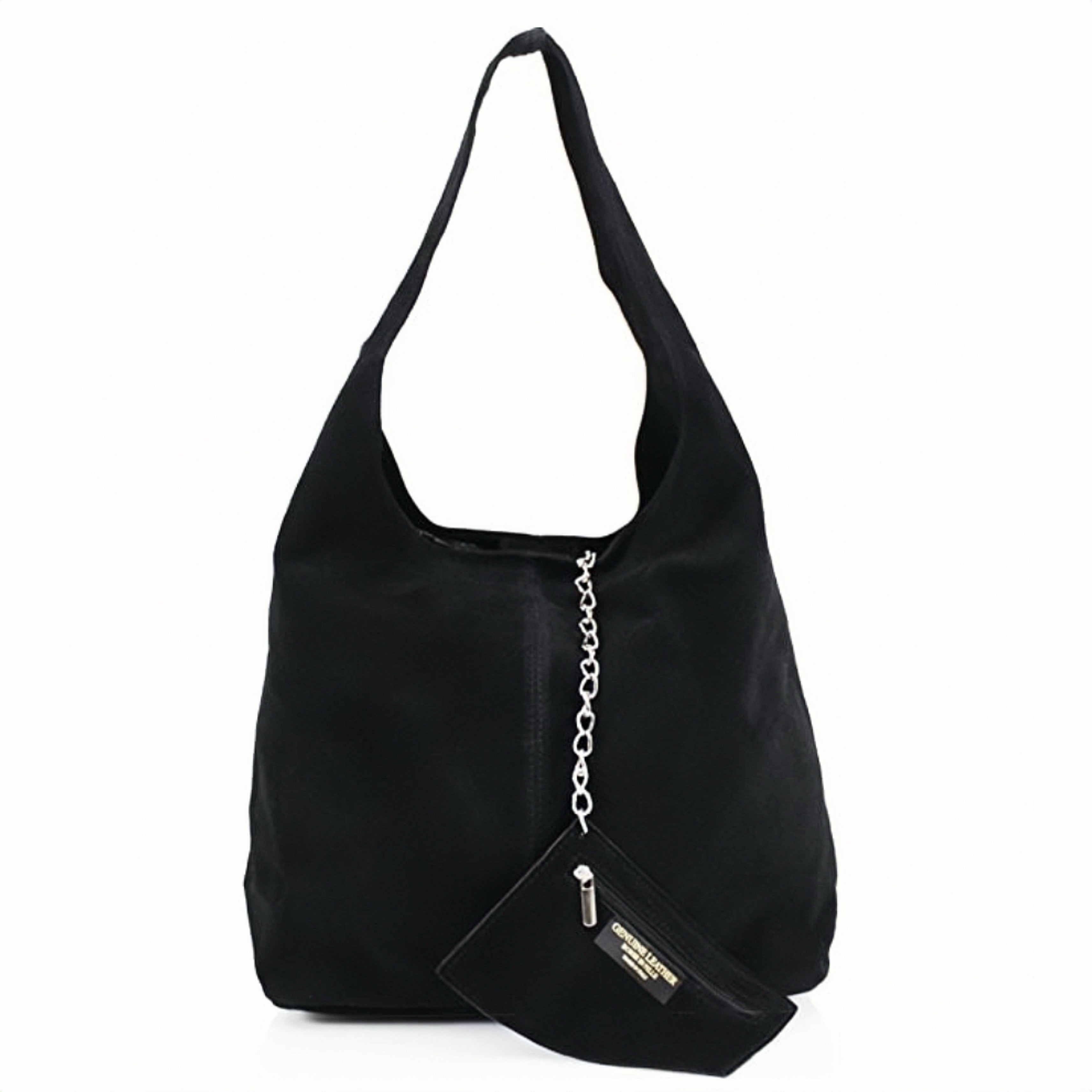 Modarno Borsa a tracolla da donna in pelle scamosciata pochette, borsa a tracolla, shopper, da donna, in vera pelle