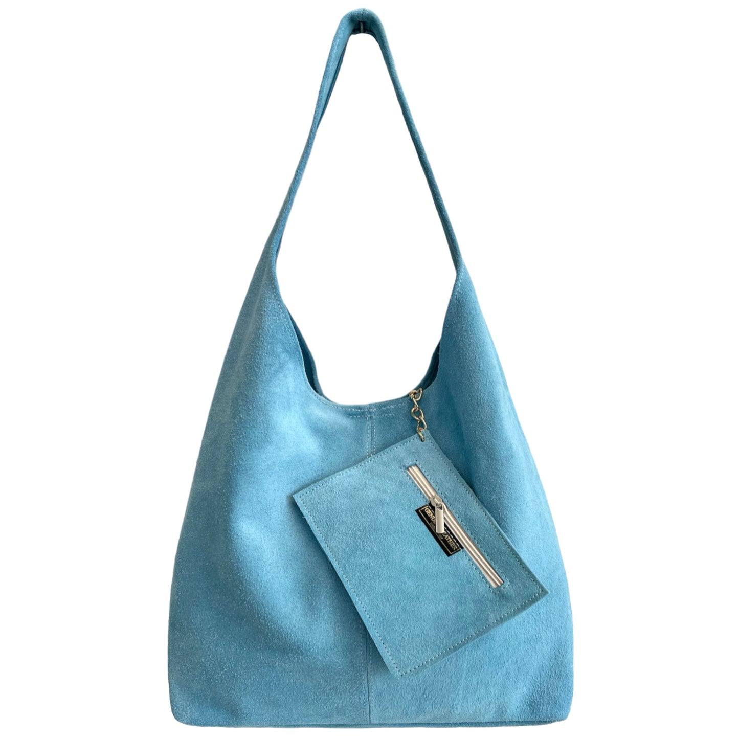 Modarno Borsa a tracolla da donna in pelle scamosciata pochette, borsa a tracolla, shopper, da donna, in vera pelle