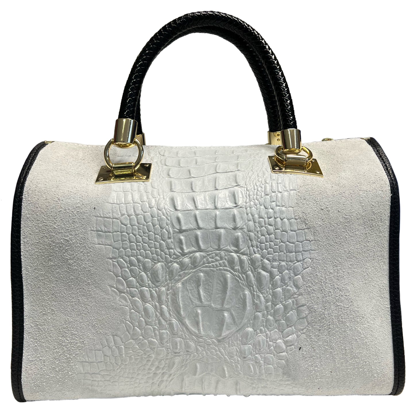 Modarno Borsa donna - borsa a mano in pelle camoscio stampa cocco
