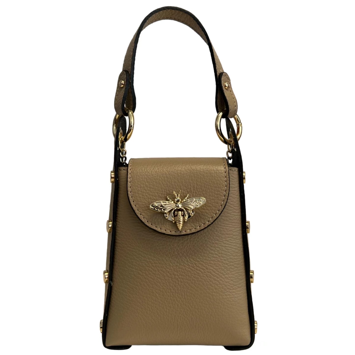 Modarno mini borsa in Vera pelle dollaro con chiusura a moschettone a forma di ape