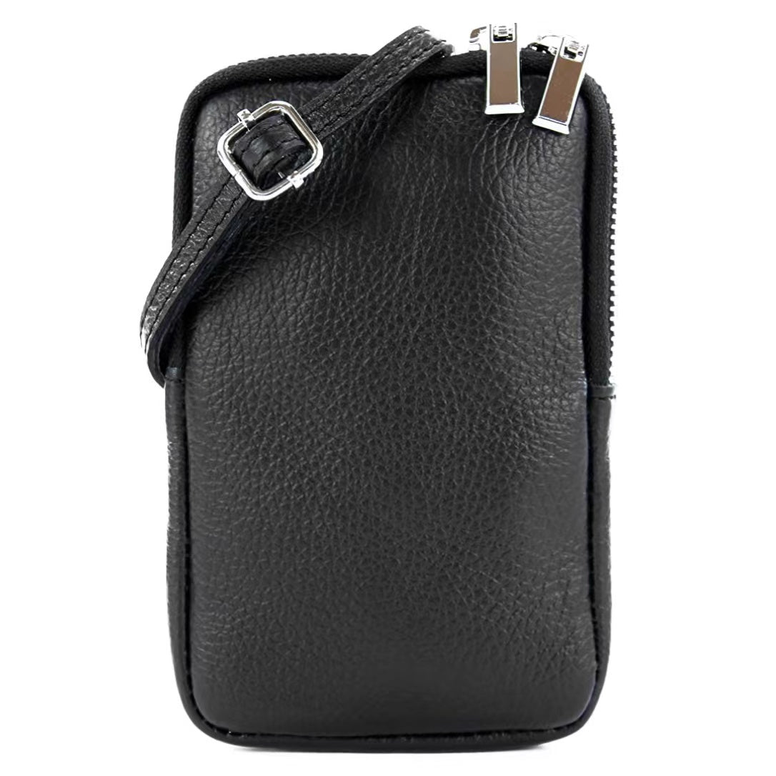 Modarno Piccola Borsa a Tracolla per Cellulare uomo e donna in Vera Pelle 11cm x 2cm x 18cm
