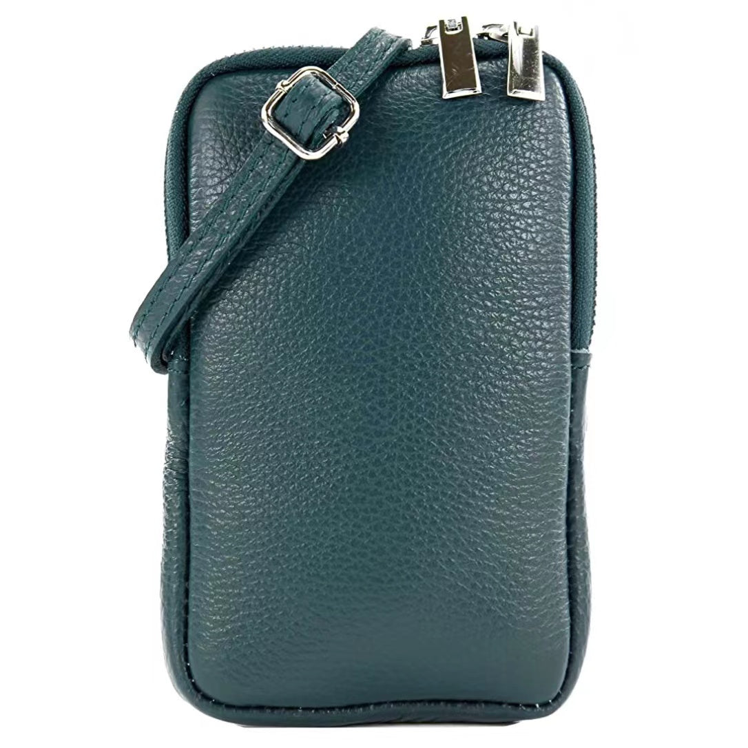 Modarno Piccola Borsa a Tracolla per Cellulare uomo e donna in Vera Pelle 11cm x 2cm x 18cm