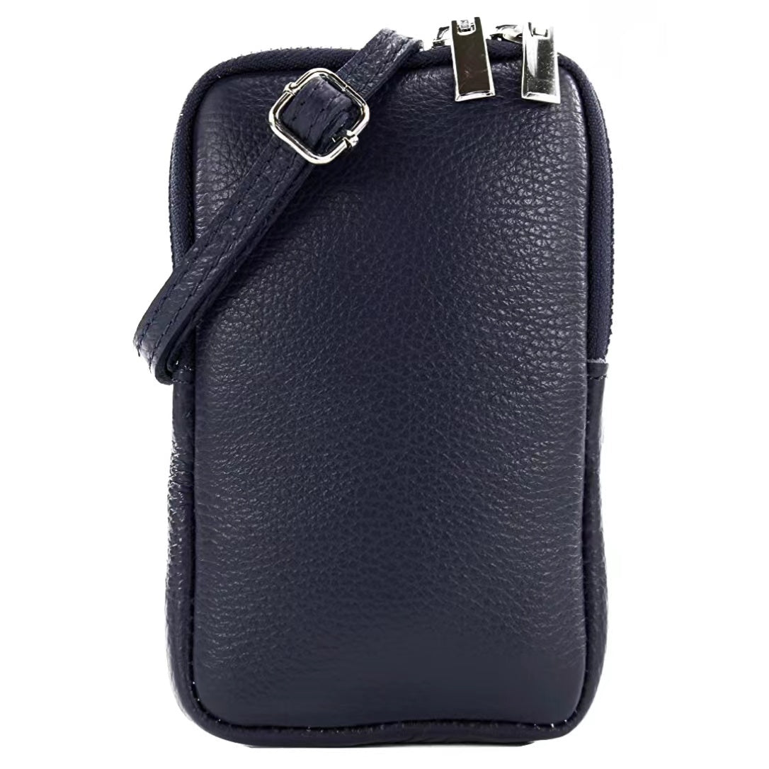 Modarno Piccola Borsa a Tracolla per Cellulare uomo e donna in Vera Pelle 11cm x 2cm x 18cm