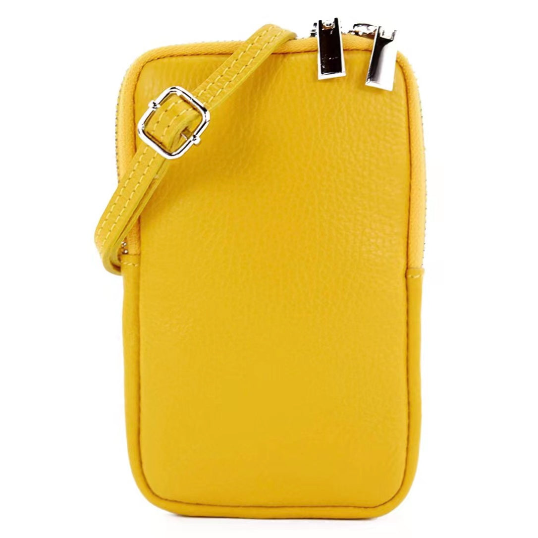 Modarno Piccola Borsa a Tracolla per Cellulare uomo e donna in Vera Pelle 11cm x 2cm x 18cm