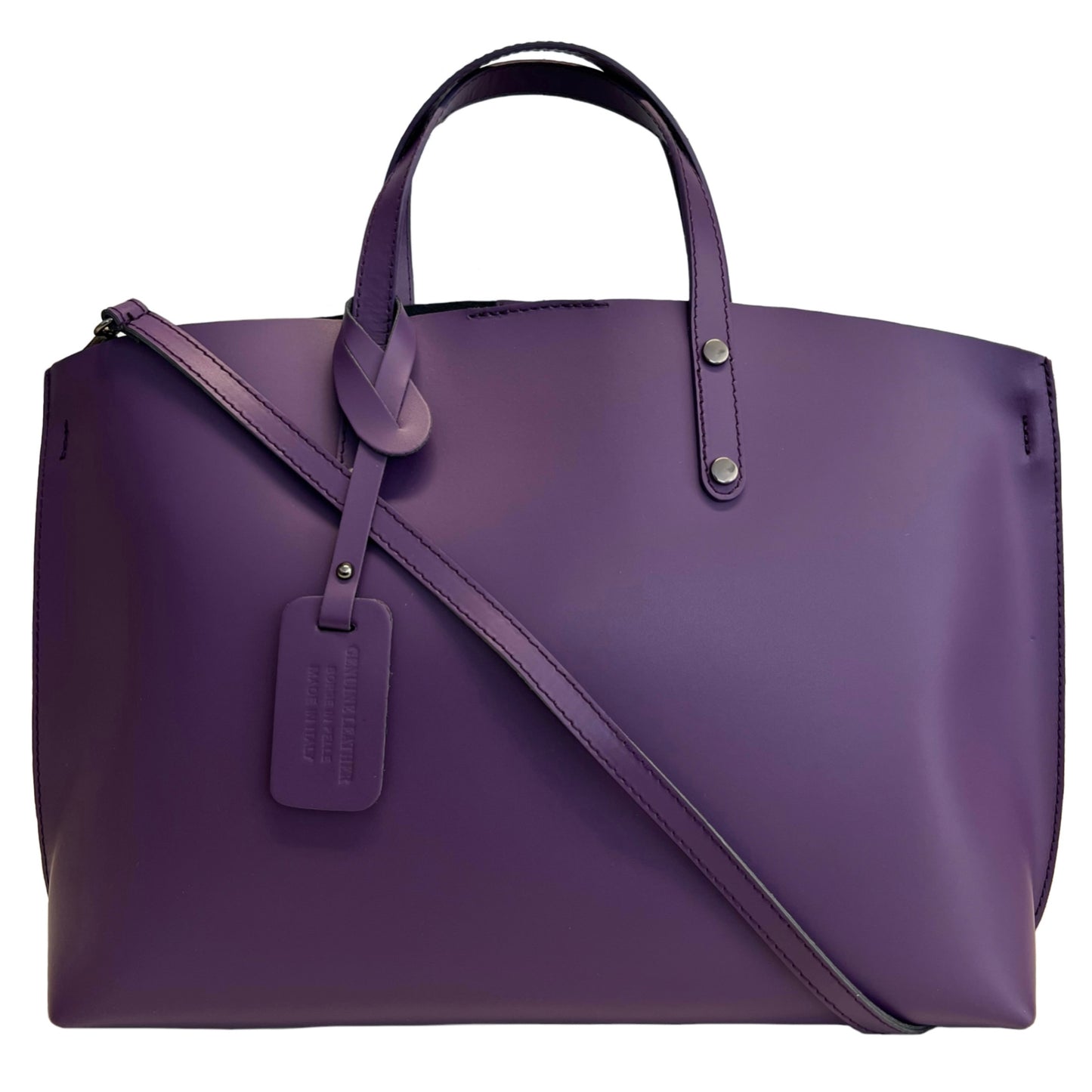 Modarno Large Woman Leather Handbag with Shopper Shoulder Strap